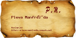 Pleva Manfréda névjegykártya